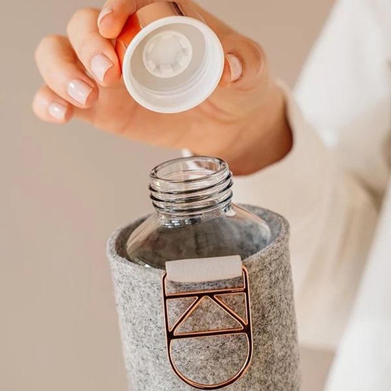 Drikkeflaske i Glass - Rose Gold (750 ml)