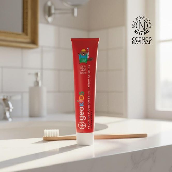 Hovedbilde Barnetannkrem - Jordbær & Hydroksyapatitt | Georganics