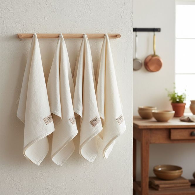 Hovedbilde Linservietter - Offwhite (4-pk)