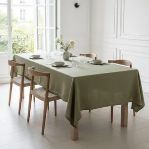 Miljøvennlige tekstiler som linduker, kjøkkenhåndklær i økologisk bomull, linservietter og servietter i økologisk bomull.