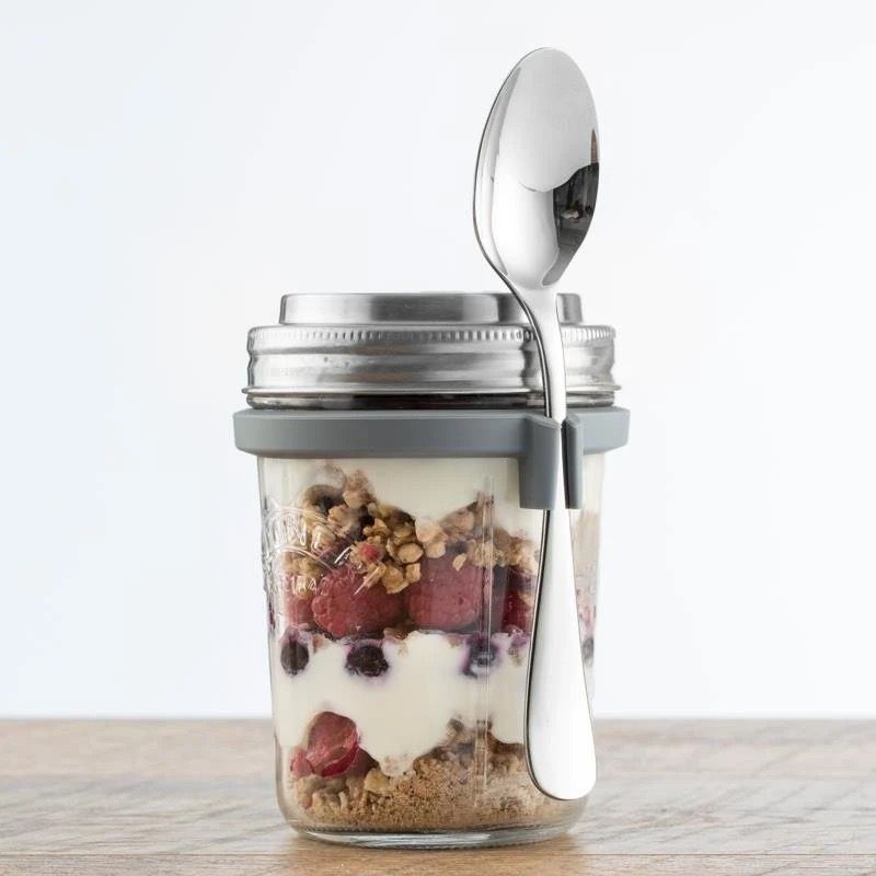 Müsliglass m/Skje - Glass & Rustfritt Stål | Kilner