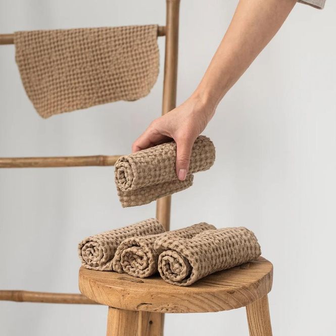 Hovedbilde Ansiktskluter i Lin og Bomull (5-pk) - Beige