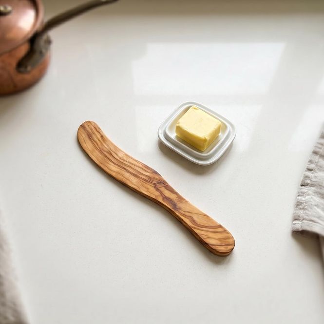 Hovedbilde Håndlaget Smørkniv - Oliventre
