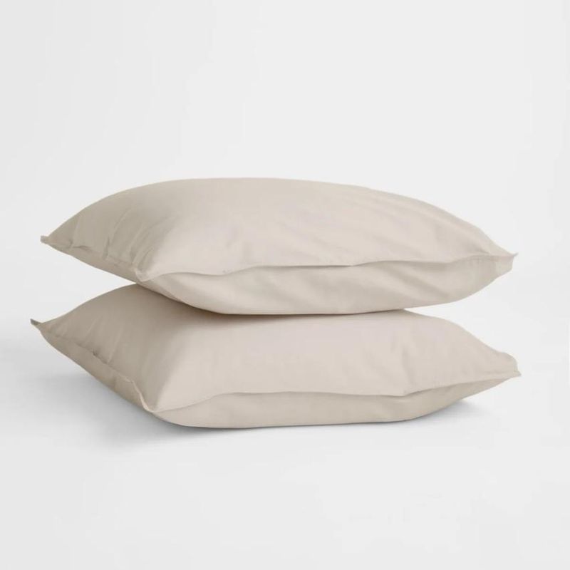 Putetrekk i Økologisk Bomull (2-pk) - Sand (50x70 cm)